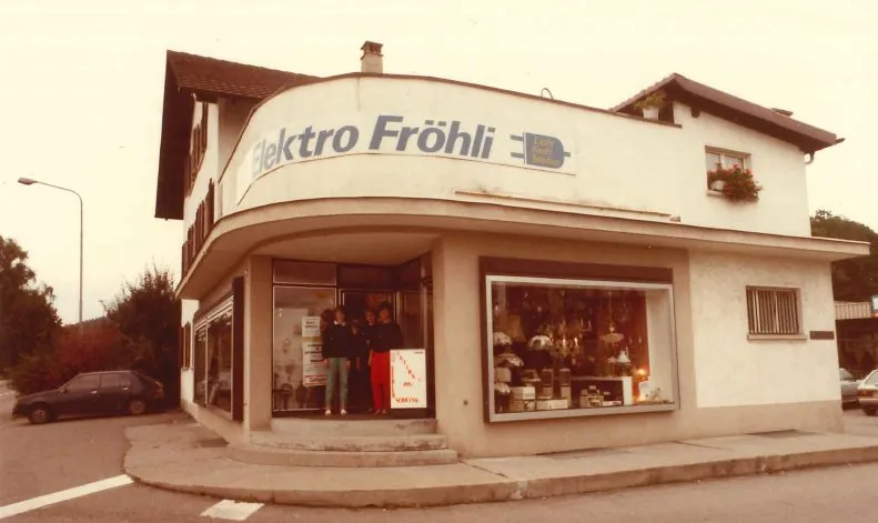 Historische Aufnahme des früheren Ladens Elektro Fröhli
